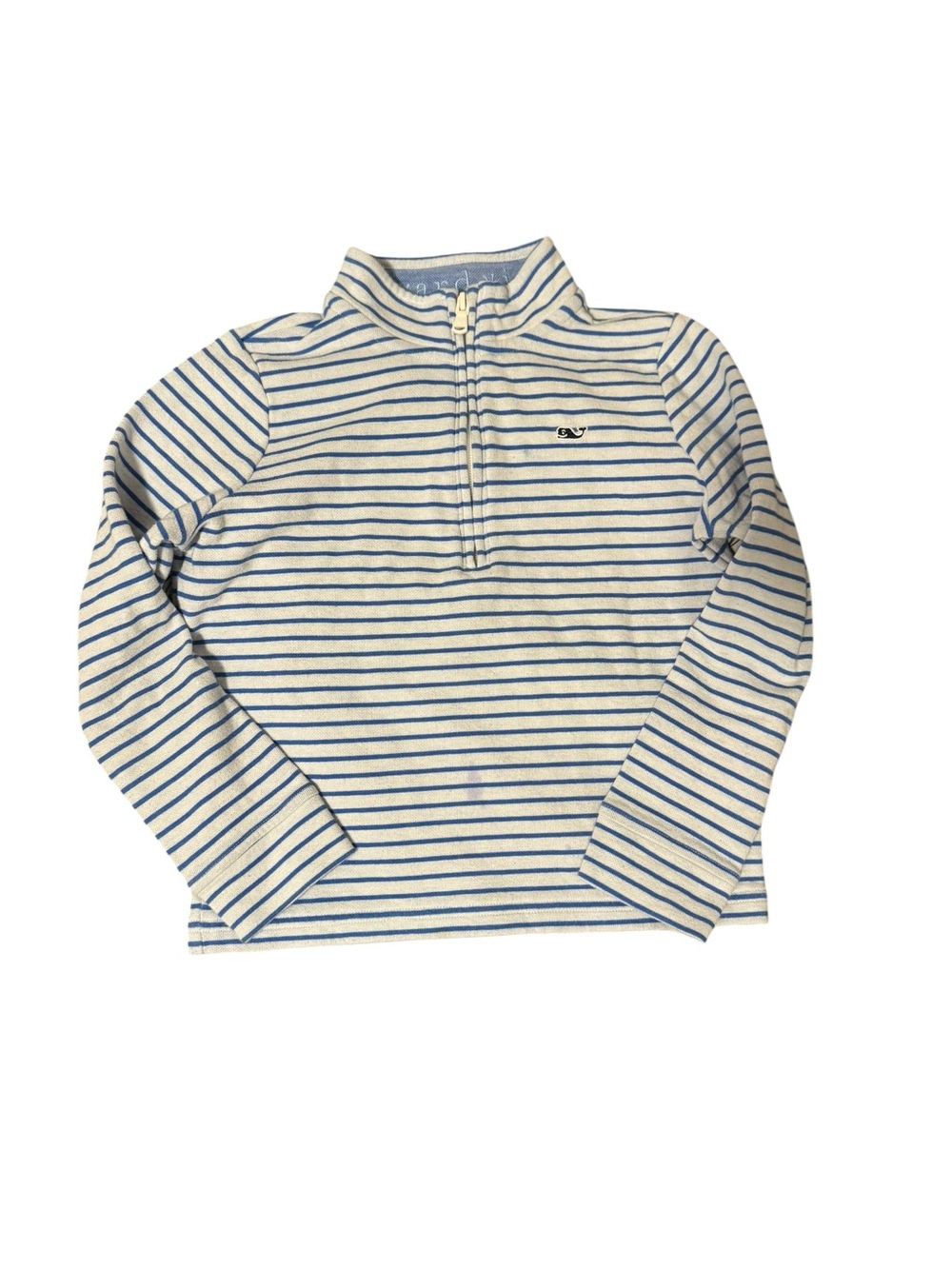 Vineyard Vines Striped Half-Zip Pullover - Blue & Cream